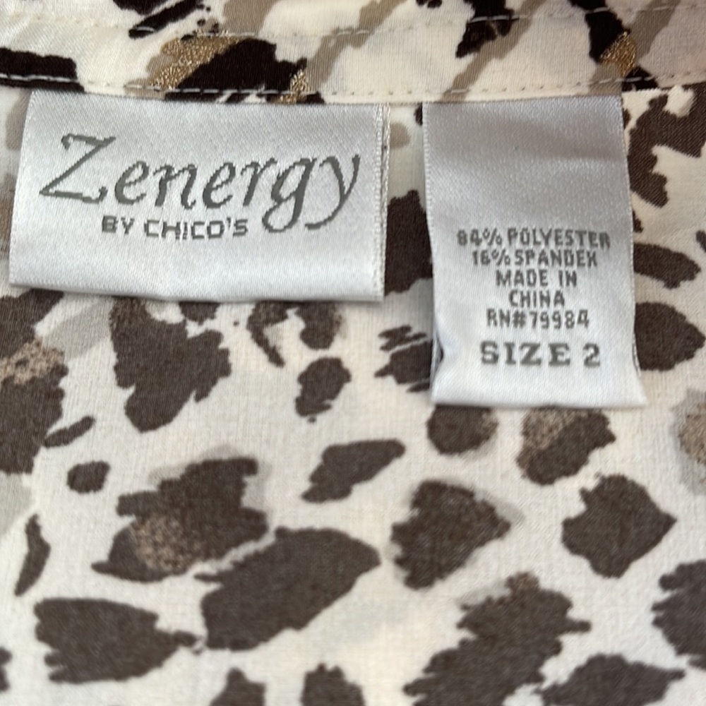 Chico's Zenergy Animal Print Jacket Size Large/12/Chico's 2 - Picture 9 of 11